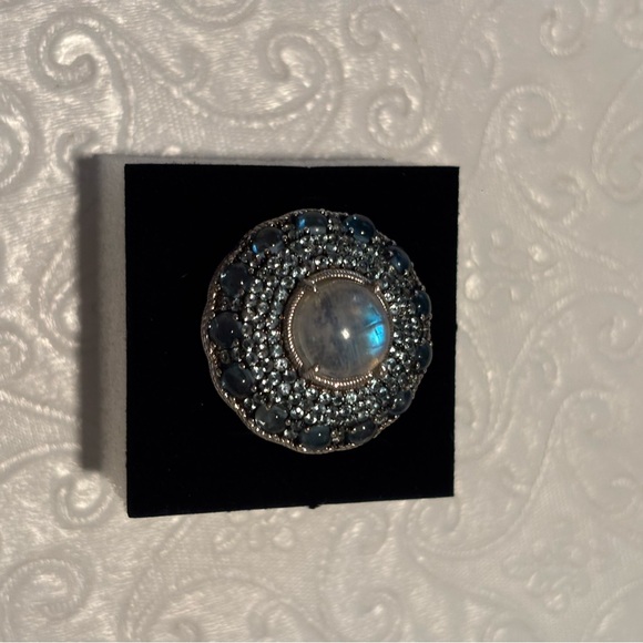 Judith Ripka Elegant Blue and Silver Women's Ring - Picture 7 of 9